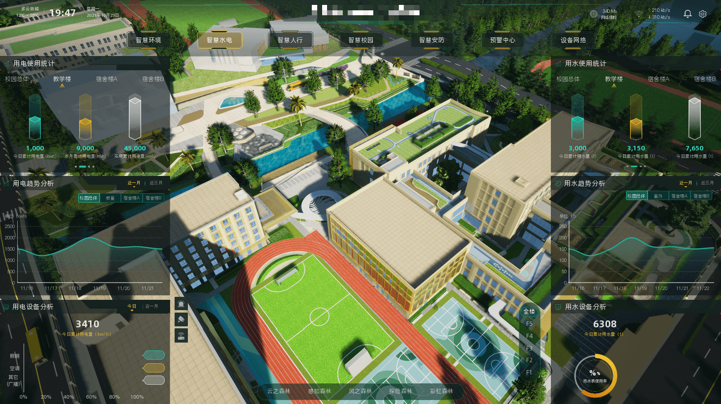 上海某双语学校数字孪生平台