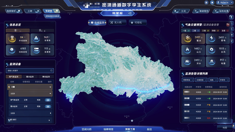 某省电网密集通道数字孪生样板间